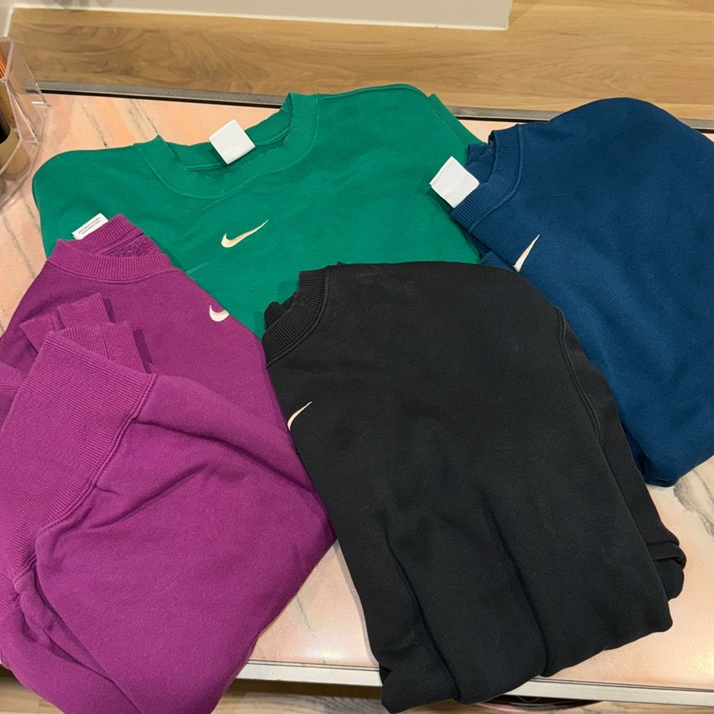 Nike Womens Crewneck Sweaters - Green, Navy, Purple, Black